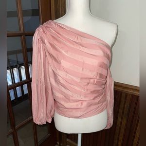 Pink striped crop top